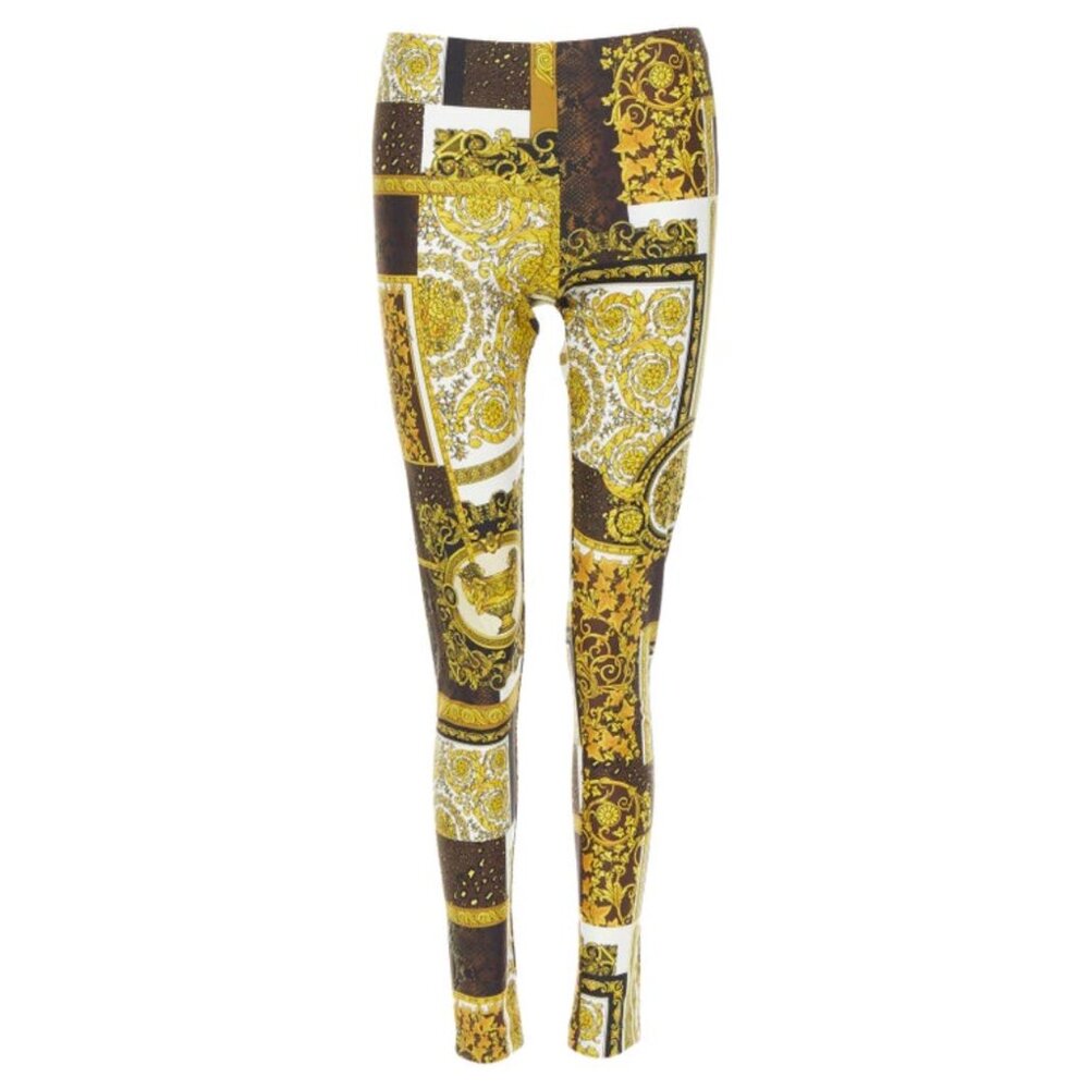 Versace Barocco Patchwork Leggings- US Size 4/IT Size 40